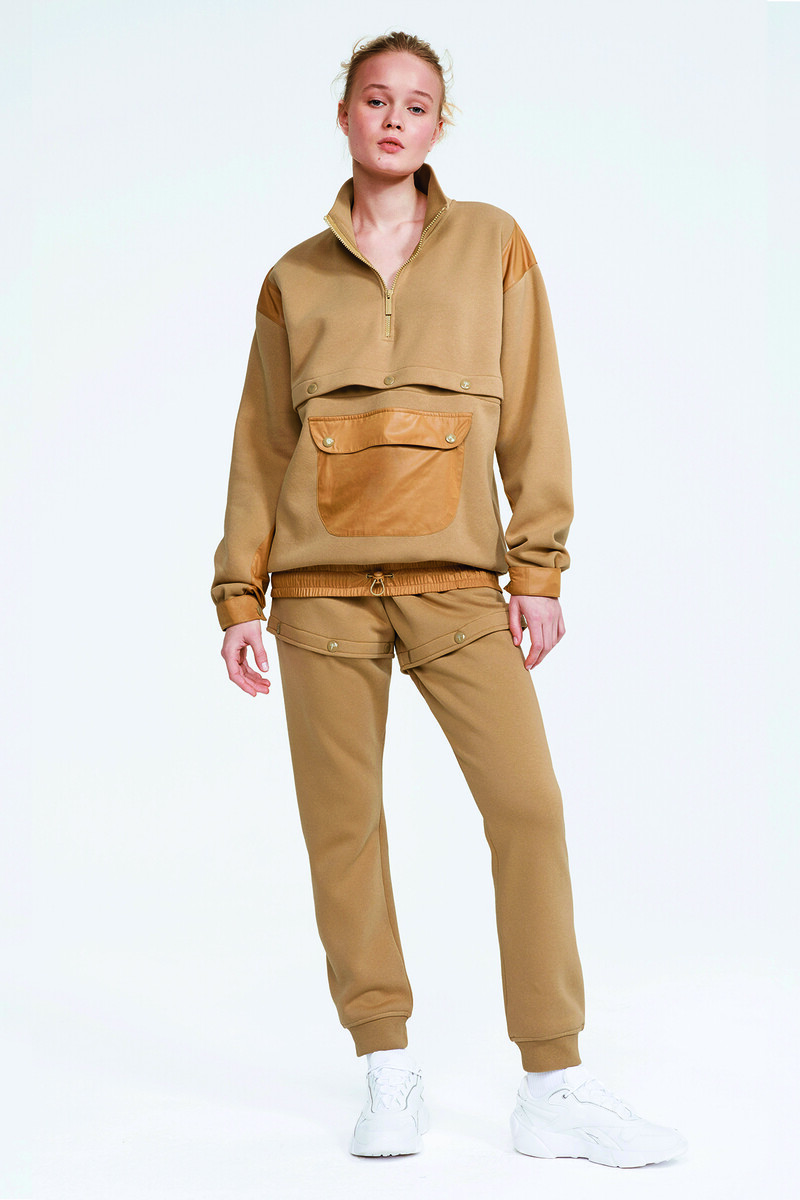 ELLIOT - FLEECE ÇEYREK FERMUARLI CROPPABLE EŞOFMAN ÜST - 11