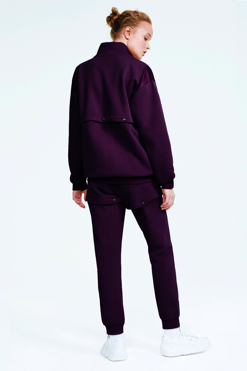 ELLIOT - FLEECE ÇEYREK FERMUARLI CROPPABLE EŞOFMAN ÜST - (1)