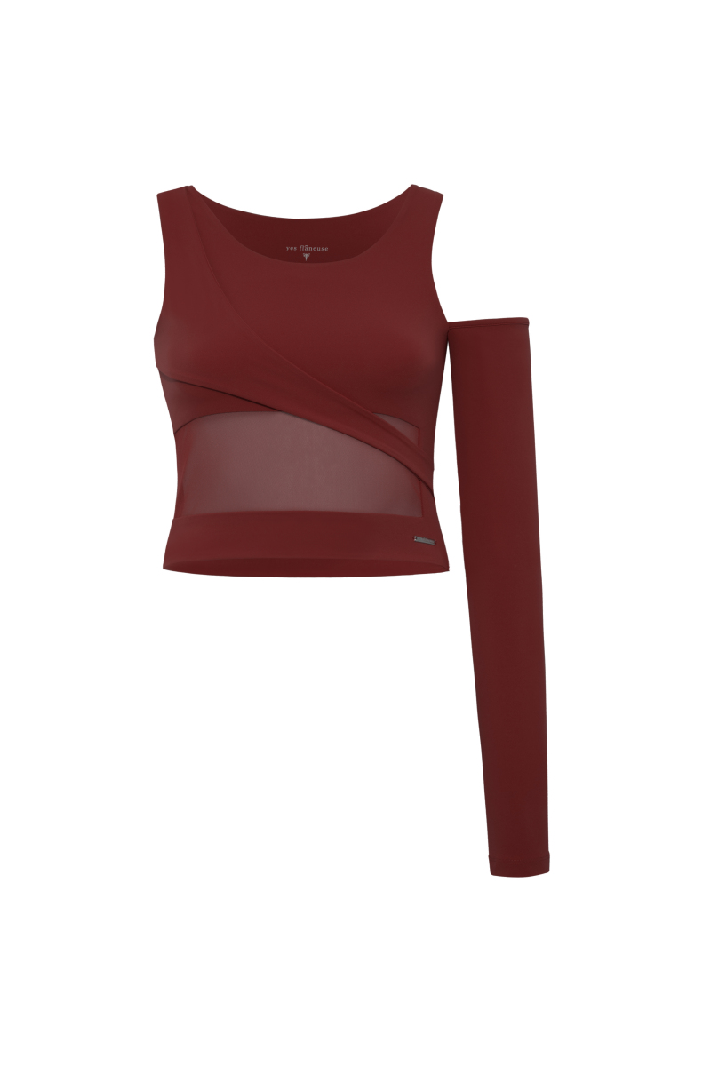 GEO - ONE SLEEVE SHEER TOP - 8