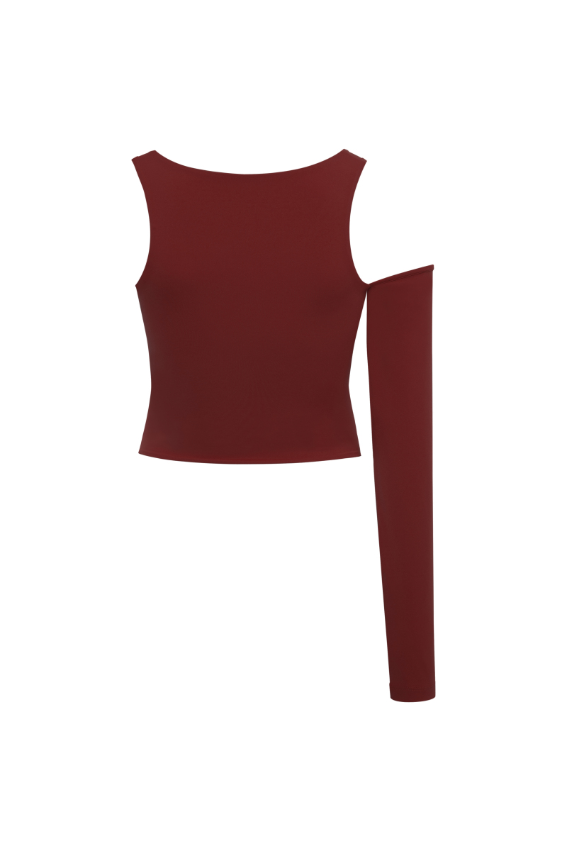 GEO - ONE SLEEVE SHEER TOP - 9