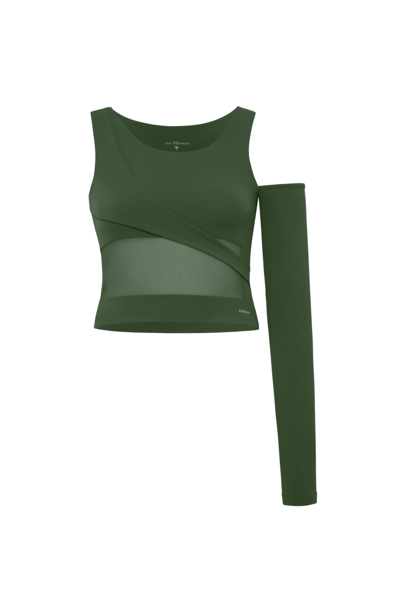 GEO - ONE SLEEVE SHEER TOP - 10