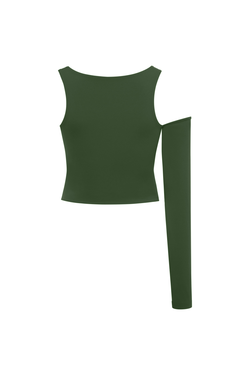 GEO - ONE SLEEVE SHEER TOP - 11