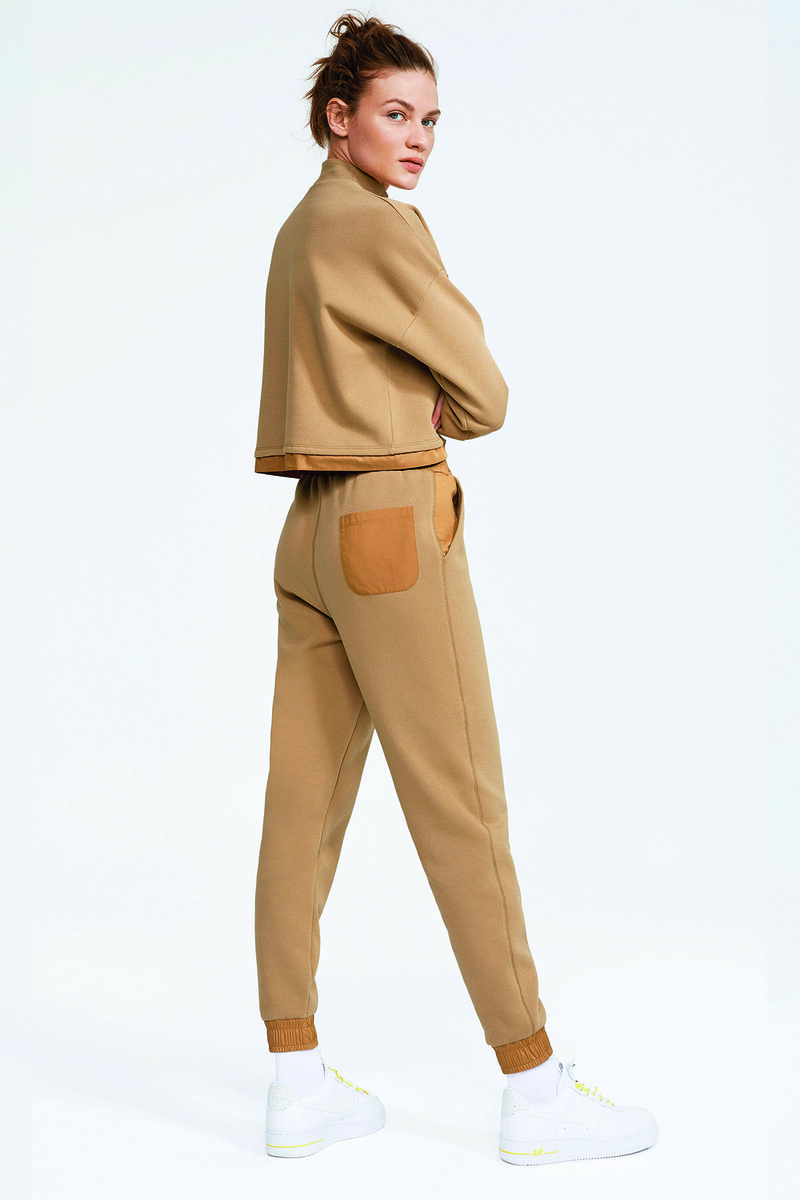 JAMIE - FLEECE YELKEN KUMAŞ DETAYLI CROP EŞOFMAN ÜST - 14