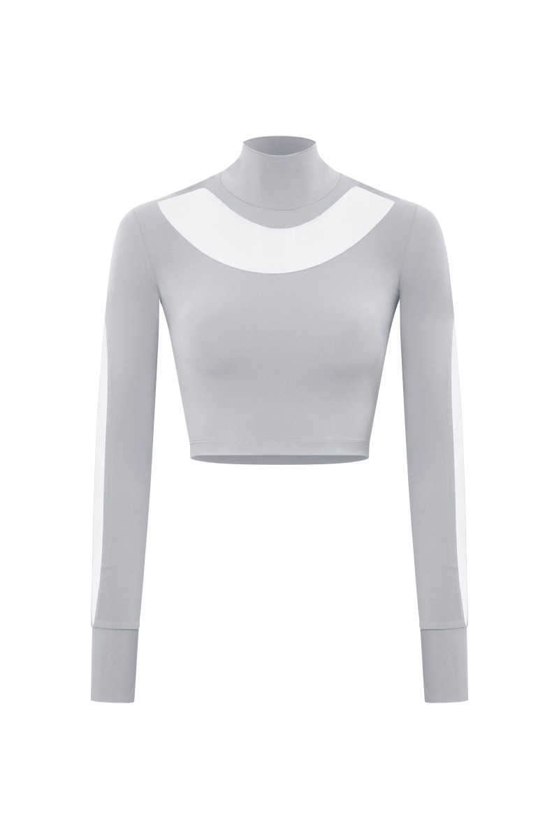 KAIA - TULLE DETAIL LONG SLEEVE TOP - 3