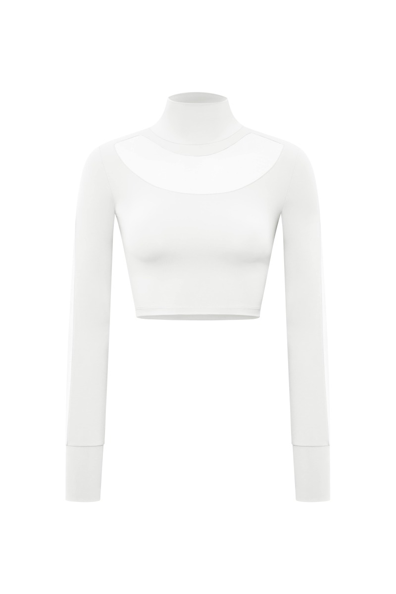 KAIA - TULLE DETAIL LONG SLEEVE TOP - 7