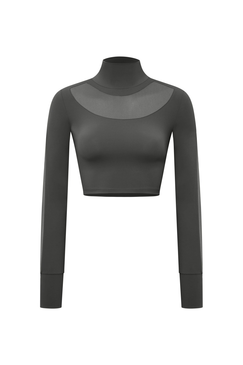KAIA - TULLE DETAIL LONG SLEEVE TOP - 5