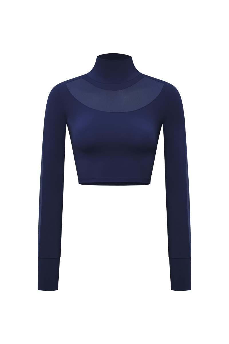 KAIA - TULLE DETAIL LONG SLEEVE TOP - 1