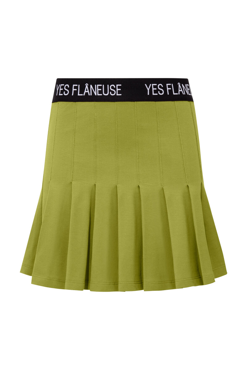 LAVINIA - LOGO ELASTIC PLEATED SKIRT - 