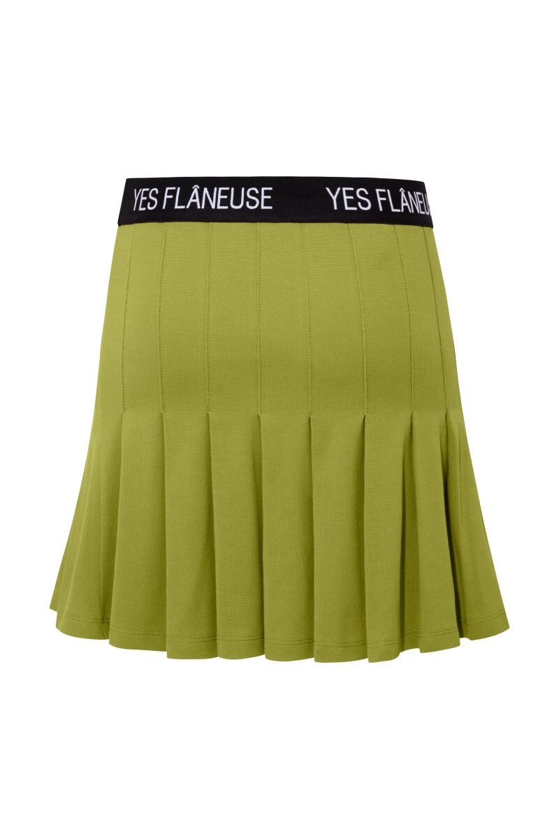 LAVINIA - LOGO ELASTIC PLEATED SKIRT - (1)