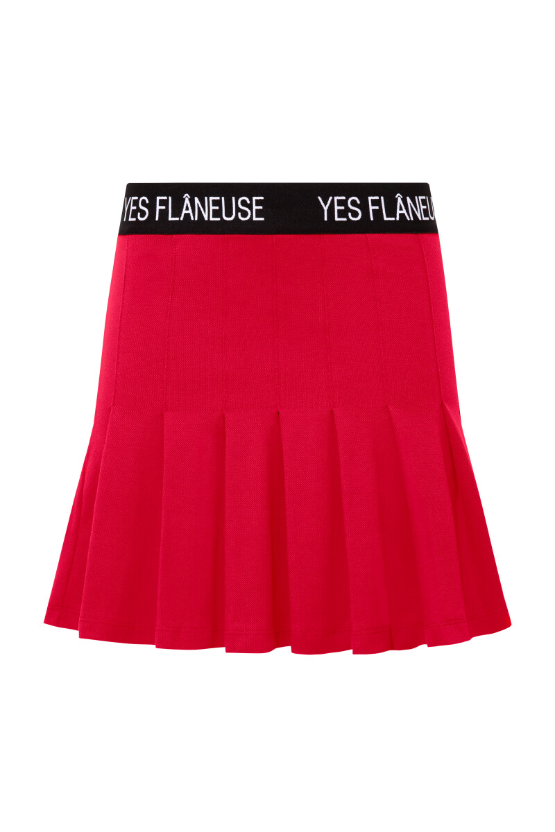 LAVINIA - LOGO ELASTIC PLEATED SKIRT - 9