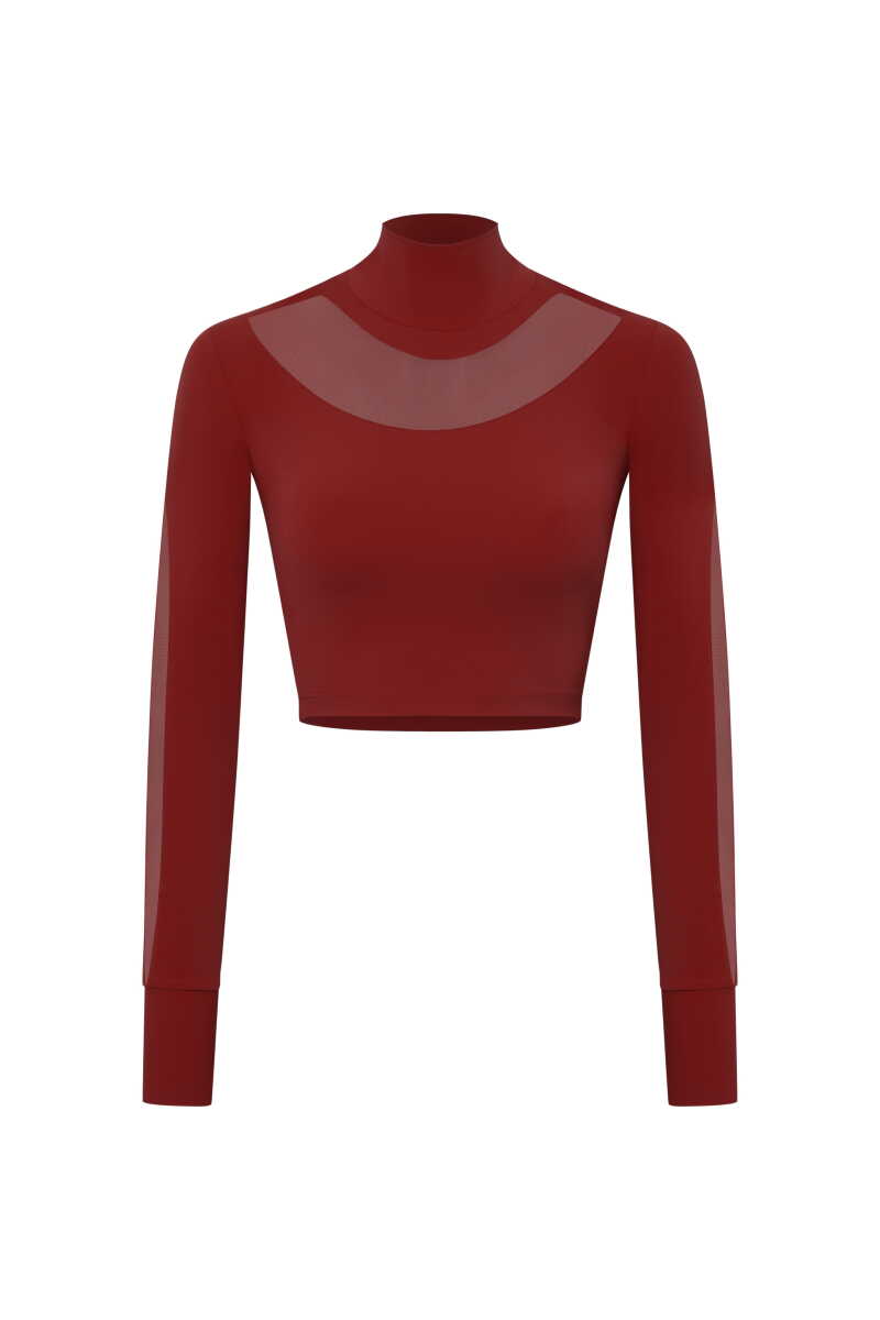 PERLA - TULLE DETAIL LONG SLEEVE TOP - 12