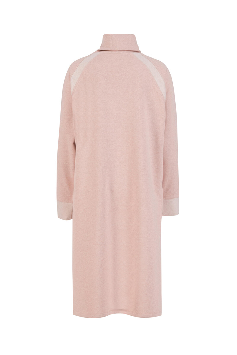 SHARON - FLEECE UZUN KOLLU KANGURU CEPLİ MİDİ ELBİSE - (1)